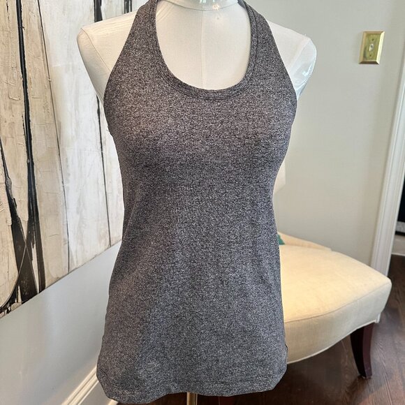 Lululemon CRB II Cool Racerback II Tank Top Heathered Black/Gray Size 8 - Picture 1 of 11